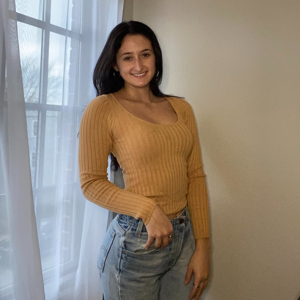 Urban Outfitters Long Sleeve Dark Yellow Top